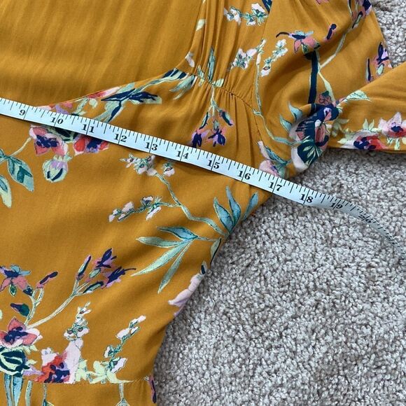 Urban Outfitters Ecote Floral Mustard Mini Dress size 6 - Picture 9 of 11